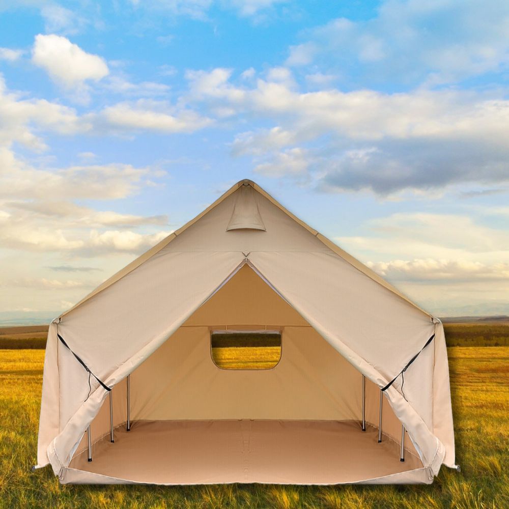 Premium Canvas Frame Fire Water Camping Wall Hunting Tent, 12x14' (SAK92461)