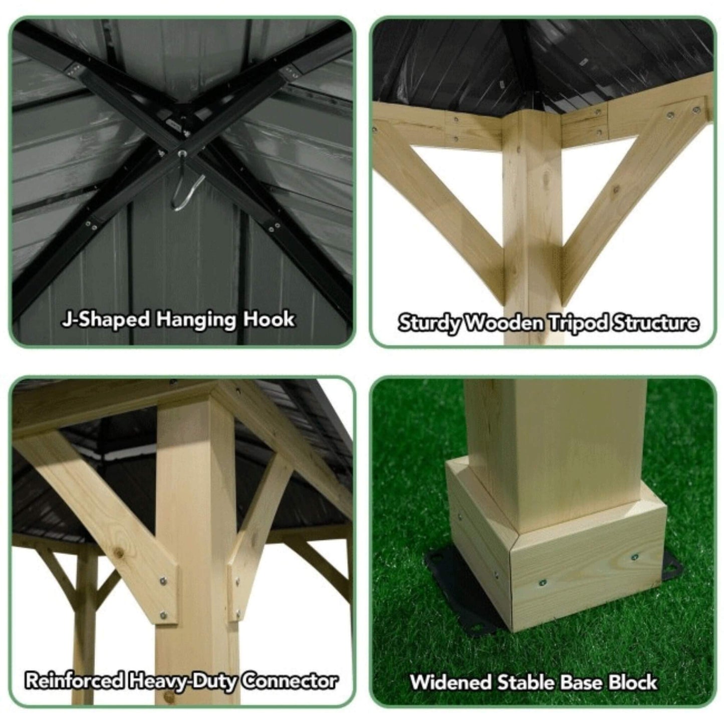 [10x10FT] Premium Outdoor Patio Hardtop Gazebo W/ Double Steel Roof (SAK01291)