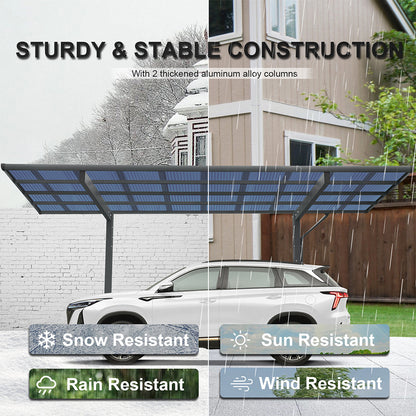 [10x17FT] Extra Large Heavy Duty Outdoor Aluminum Single Side Carport With Galvanized Metal Roof (SAK31279)