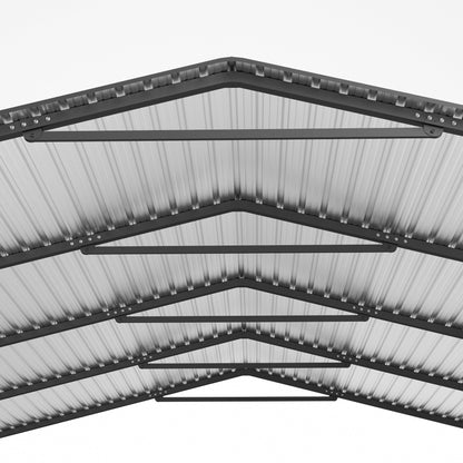 [20X20FT] Extra Large Heavy Duty Outdoor Metal Carport With Galvanized Steel Roof For Cars, Boats And Trucks (SAK75633)
