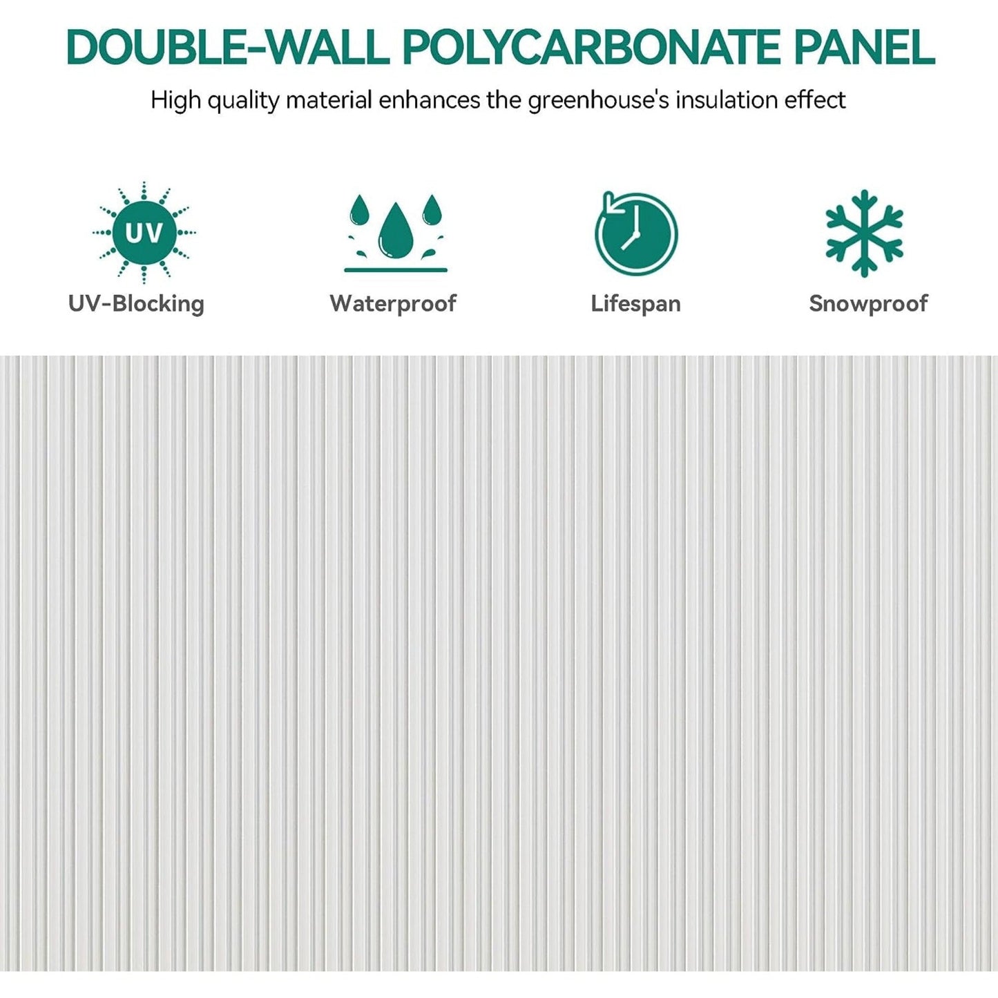 [10x12FT] Extra Large Heavy Duty Polycarbonate Aluminum Greenhouse With Sliding Doors And Vents (92574183)