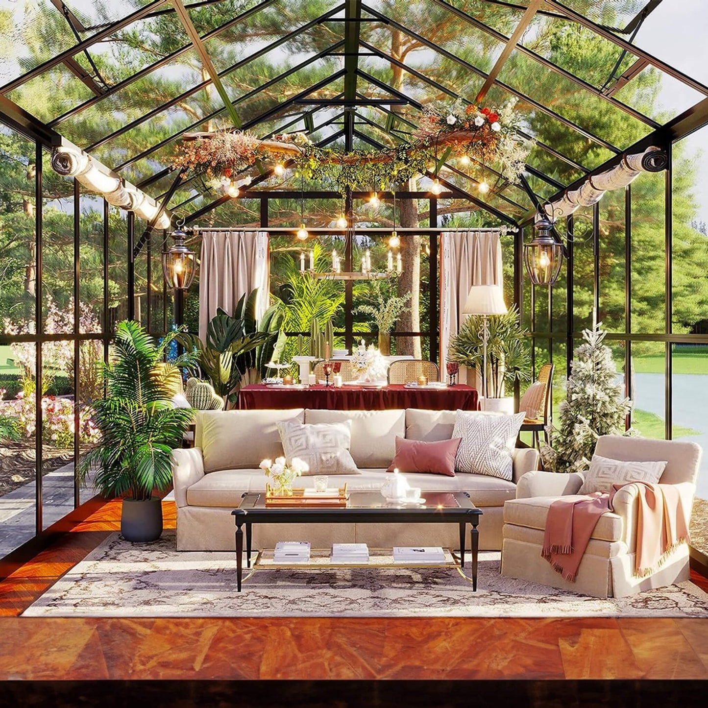 [08x16FT] Heavy Duty Outdoor Walk-In Polycarbonate Patio Greenhouse With Double Swing Doors, 6MM (SAK26153)