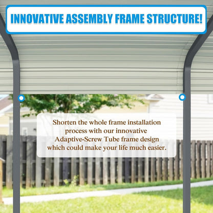 [20x20FT] MPT Extra Large Premium Heavy Duty Outdoor Metal Carport Shelter (SAK97425)