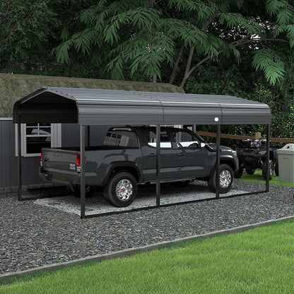 [10x15FT] MPT Large Heavy Duty Outdoor Metal Carport For Cars, Trucks And Boats (SAK95738)