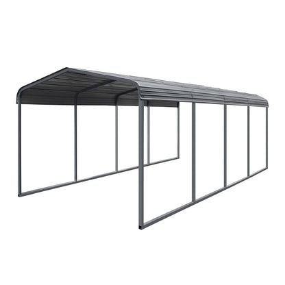 [12x20FT] MPT Premium Heavy Duty Outdoor Canopy Garage Shelter With Galvanized Metal Roof (SAK91523)